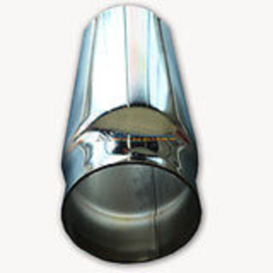 CHROME EXHAUST TIP 2.5" INLET 2.75" OUTLET STRAIGHT CUT 8" LONG Blue Diamond