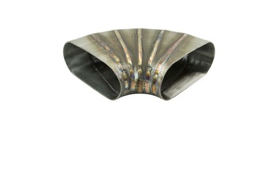 Mandrel Bend OVAL - 3" x 90 Degree - Pie Cut Welded 304 Stainless
