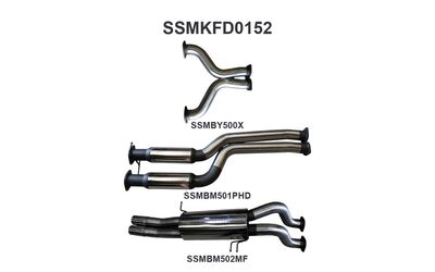 FORD FALCON BA BF XR8 V8 5.4LT UTE MANTA DUAL 3" STAINLESS CATBACK EXHAUST
