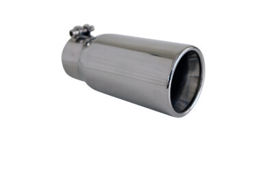 Straight Cut Rolled Inner Cone STAINLESS Exhaust Tip - 2.5" Inlet - 80mm Outlet