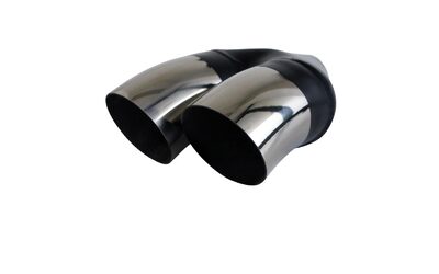 Dump Pipe STAINLESS Exhaust Tip - 2.5" Inlet - Twin 3" Outlet RHS