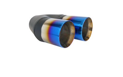 Straight Inner Cone Stepped BLUE FLAME Exhaust Tip - 2.25" Inlet - Twin 3.5" Out 