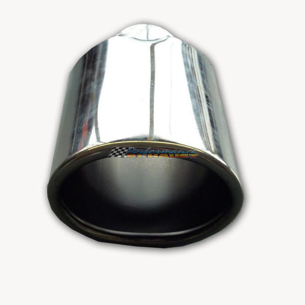 CHROME EXHAUST TIP 2.25" INLET ANGLE CUT ROLLED END OVAL 21/4" Blue