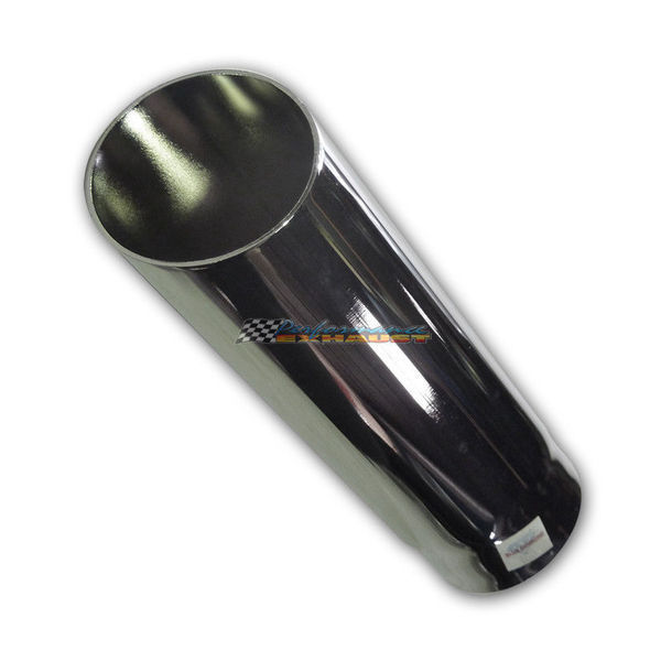 2/" 51mm CHROME EXHAUST TIP ANGLE CUT ROLLED IN
