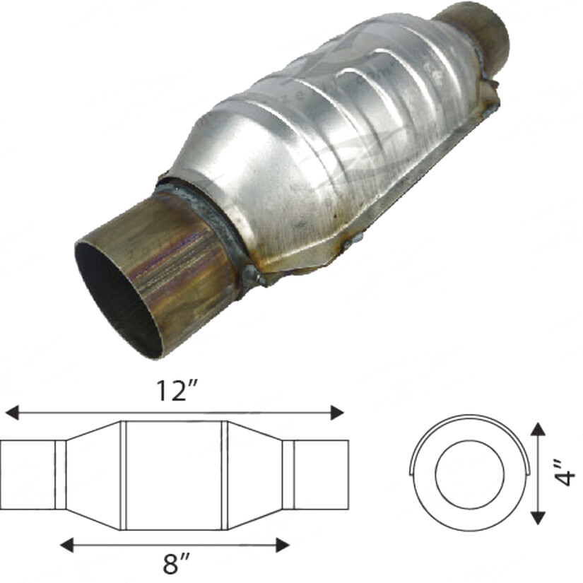 Catalytic Converter Euro IV, Inlet/Outlet Diameter 63.5mm(21/2