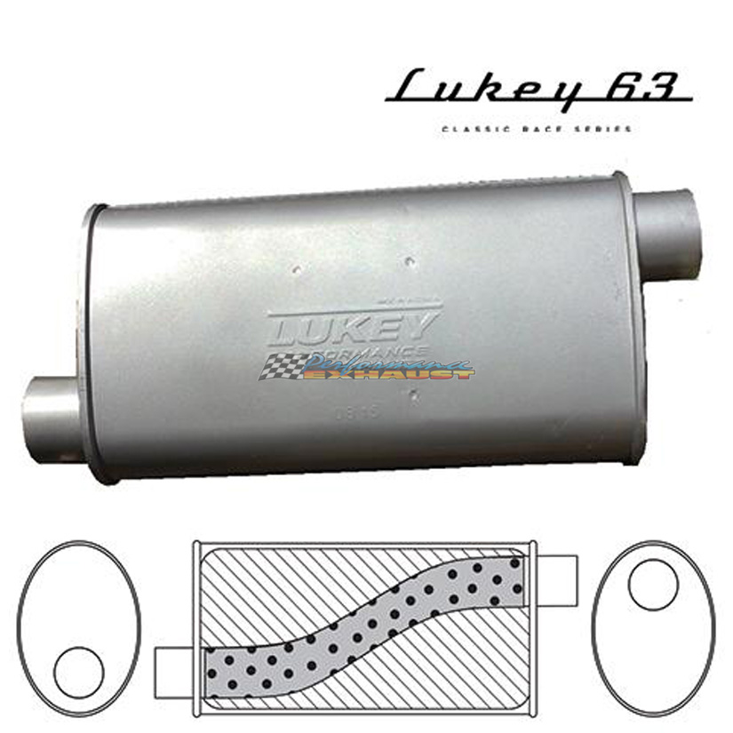 LUKEY 63 sports muffler 2"piping 14" long 8" x 4" offset/offset eBay