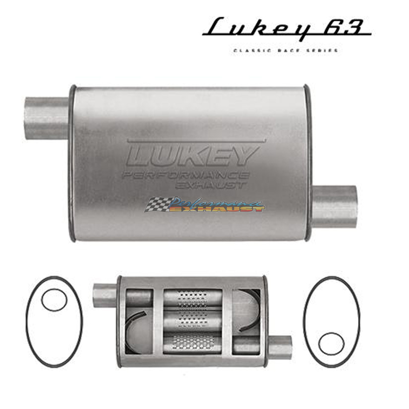 LUKEY 63 Aluminsied Muffler 2" O/O 20" long x 10 x 4 Super Turbo
