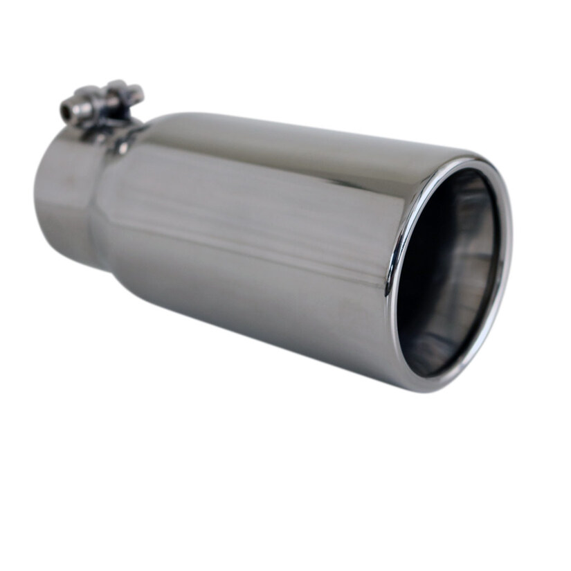 Straight Cut Rolled Inner Cone STAINLESS Exhaust Tip - 2.25