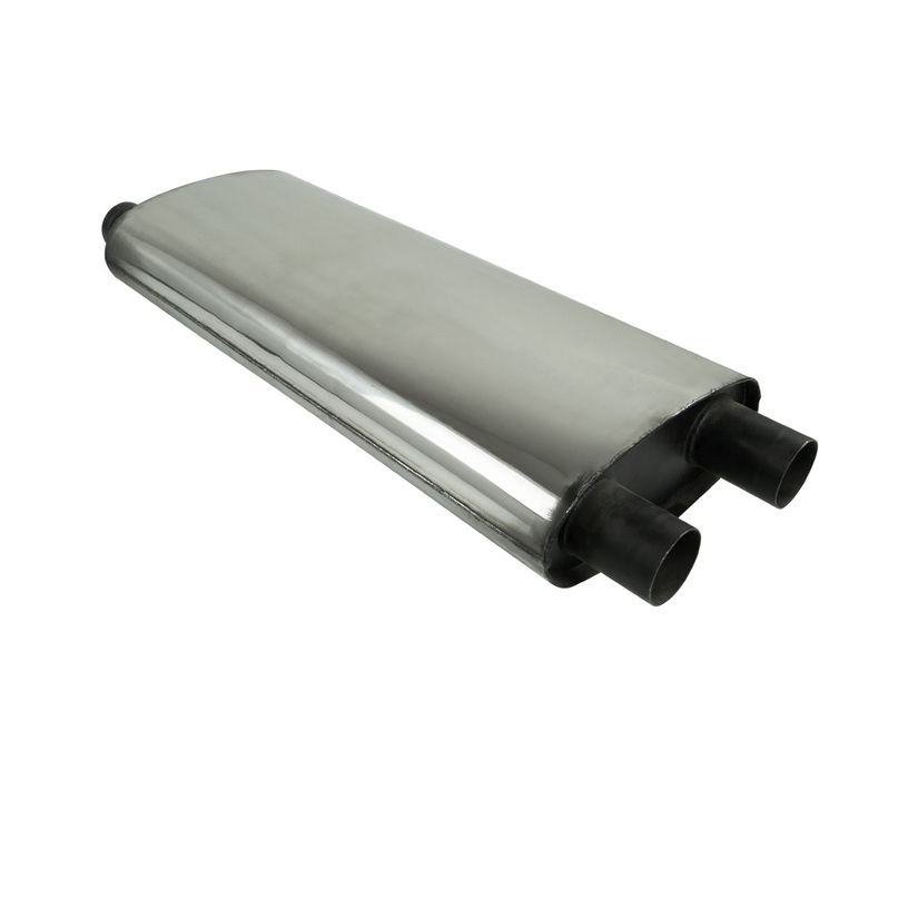 Universal Muffler 2" Dual Inlet & Outlet 9" x 4" x 22" Long OVAL Baffled