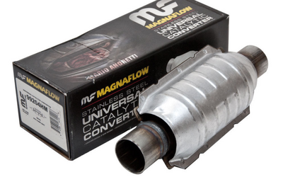 Universal Cat Converter - 2.5" 400 Cell (CPSI) 5.25" x 15" Long ROUND - Metallic