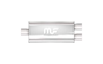 Universal Muffler 3" Centre/Dual 2.5" - 8" x 5" x 18" Long OVAL - Megaflow