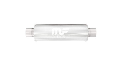 Universal Muffler 2.5" Centre/Centre - 14" Long x 5" ROUND - Megaflow