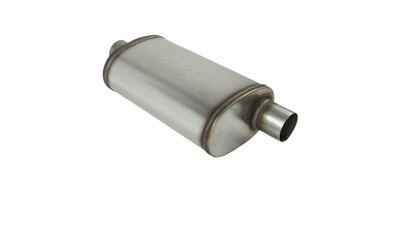Universal Muffler 2.5" Offset/Centre - 8" x 5" x 16" Long OVAL - Megaflow