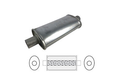 Universal Muffler 1.75" Centre/Centre - 5" x 3" x 8" Long OVAL - Megaflow