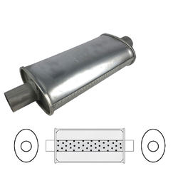 Universal Muffler 2" Centre/Centre - 5" x 3" x 8" Long OVAL - Megaflow