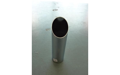 2" ANGLE CUT 18" LONG BLUE DIAMOND CHROME EXHAUST TIP
