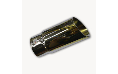 2.25" INLET - 3.5" OUTLET ANGLE CUT CHROME EXHAUST TIP