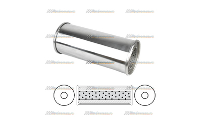 Viper Stainless Muffler 2.5" C/C 12" Long 5" Round megaflow