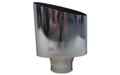 CHROME TIP 2.25" INLET DOUBLE ANGLE CUT SUIT RIGHT SIDE OVAL