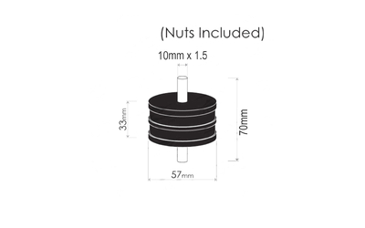 Cotton Reel Mounts - ID 57mm, ROUND, 3/8 UNF