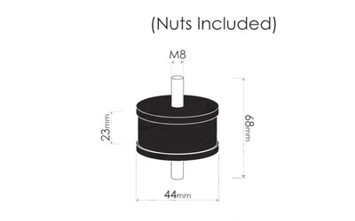 Cotton Reel Mounts - ID 48mm, ROUND, M10X1.25