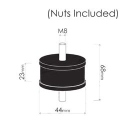 Cotton Reel Mounts - ID 48mm, ROUND, M10X1.25