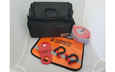 Carbon Offroad Expandable Winch Recovery Kit in Storage bag
