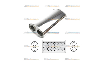 Viper Stainless Muffler Twin 2.5" C/C 16" long 8 x 5 oval Megaflow