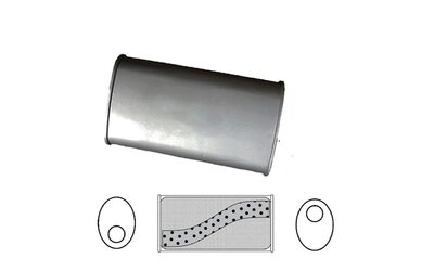 Universal Muffler 3" Offset/Centre - 8" x 5" x 12" Long OVAL - Megaflow