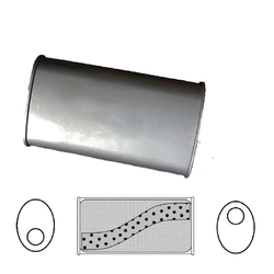 Universal Muffler 3" Offset/Centre - 8" x 5" x 12" Long OVAL - Megaflow