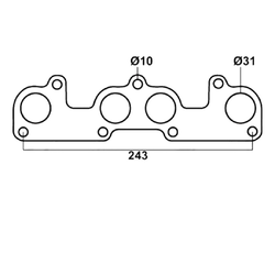 MANIFOLD GASKET - Mazda 323 BD BF 1.3L, 1.5L
