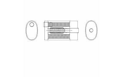 Universal Muffler 1.75" Offset/Centre - 9" x 5" x 14" Long OVAL - Triflow