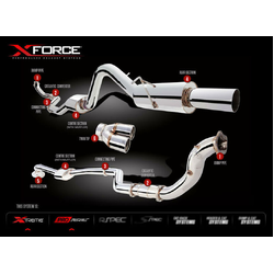 FORD FALCON FG/FG-X XR6 TURBO UTE XFORCE STAINLESS TURBO BACK EXHAUST