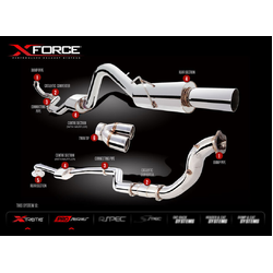 FORD FALCON FG & FG-X XR6 TURBO UTE XFORCE STAINLESS 4" TURBO BACK EXHAUST