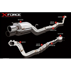 SUBARU WRX XFORCE 3" RAW 409 STAINLESS TURBO BACK EXHAUST SINGLE OUT