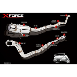 SUBARU WRX XFORCE 3" RAW 409 STAINLESS TURBO BACK EXHAUST CANON MUFFLER