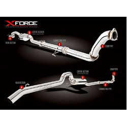 HILUX 26 SERIES 3.0LT TD XFORCE XTREME 3" RAW 409 STAINLESS EXHAUST SYSTEM 