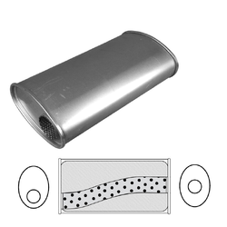 Universal Muffler 3" Offset/Centre 9" x 5" x 14" Long OVAL - Megaflow