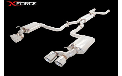 MERCEDES BENZ C63 AMG SEDAN 2008-2014 XFORCE STAINLESS STEEL TWIN 3" CATBACK EXHAUST