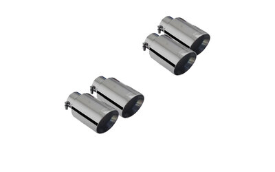 Ford Mustang GT Fastback 5L - Quad Exhaust Tips  - Black Chrome Finish