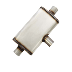 Universal Muffler 2.5" Side In/Dual 2.5" Out - 10" x 4" x 16" OVAL - Megaflow
