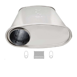 Universal Muffler 3" Offset/Offset Inline 10" x 4" x 10" Long OVAL - Megaflow