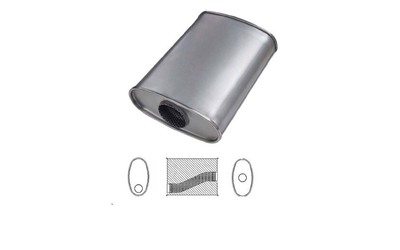 Universal Muffler 3" Offset/Centre - 10" x 4" x 14" Long OVAL - Megaflow