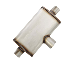 Universal Muffler 3" Side In/Dual 2.5" Out - 10" x 4" x 16" OVAL - Megaflow