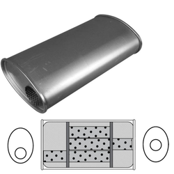 Universal Muffler 2.25" Offset/Centre - 11" x 6" x 20" Long OVAL - Triflow