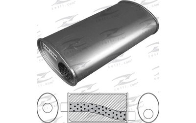 Universal Muffler 2.5" Offset/Centre - 11" x 6" x 18" Long OVAL - Megaflow