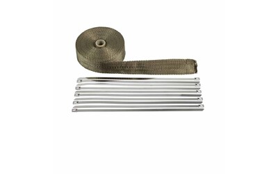 Exhaust Heat Wrap TITANIUM - 2" (51mm) Wide x 15mtr - Includes 10 Cable Ties