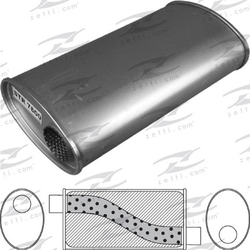 Universal Muffler 2" Offset/Offset - 8" x 4" x 14" Long OVAL - Megaflow