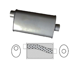 Universal Muffler 2.25" Offset/Centre - 8" x 4" x 14" Long OVAL - Megaflow