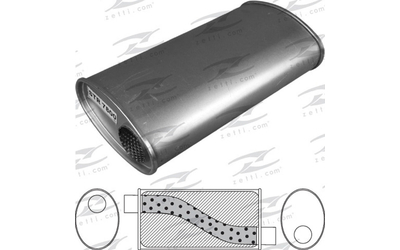 Viper sports muffler 2.25" piping 14" long 8 x 4 body megaflow offset-offset